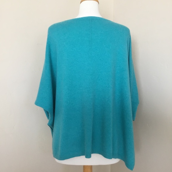 Margaret O’Leary Sweater Cashmere Blend Blue Turquoise Oversized Size 1 - Picture 3 of 9